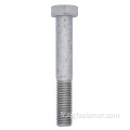 demi-thread Hex Bolts Hot Zinc plaqué en carbone Boulons en acier demi-filet